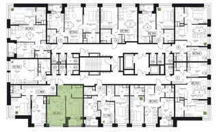 Планировка однокомнатной(квартира) площадью 36.6 квадратных метров в “ЖК Пушкино Град”