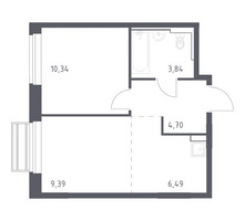 Планировка однокомнатной(квартира) площадью 34.76 квадратных метров в “ЖК Рублевский Квартал”