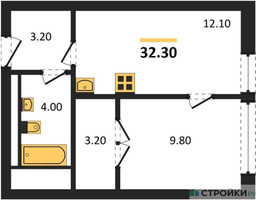 Планировка однокомнатной(квартира) площадью 32.6 квадратных метров в “ЖК VERY на Миклухо-Маклая (Вери на Миклухо-Маклая)”