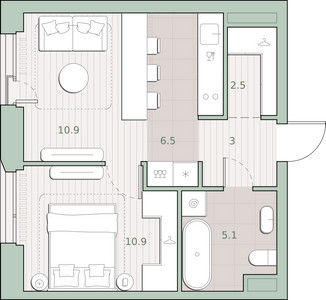 Планировка квартиры, ID 531856