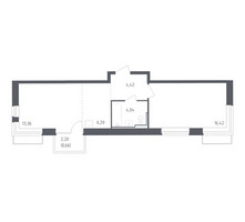 Планировка однокомнатной(квартира) площадью 44.4 квадратных метров в “ЖК Рублевский Квартал”