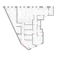 Планировка трехкомнатной(квартира) площадью 222.6 квадратных метров в “ЖК Николь”