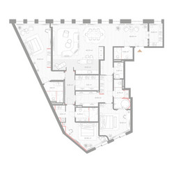 Планировка трехкомнатной(квартира) площадью 222.6 квадратных метров в ЖК “ЖК Николь”