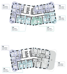 Планировка трехкомнатной(квартира) площадью 135.82 квадратных метров в ЖК “СберСити в Рублево-Архангельском”