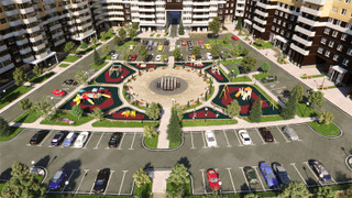 вид из окна на двор ЖК Одинбург