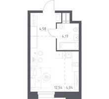Планировка студии(апартаменты) площадью 25.33 квадратных метров в “ЖК Апарт-отель Тропарево парк”