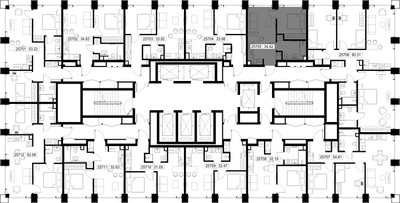 Планировка однокомнатной(квартира) площадью 34.4 квадратных метров в ЖК “ЖК SET (Сет)”