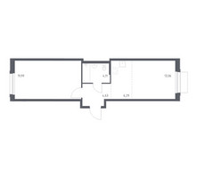 Планировка однокомнатной(квартира) площадью 48.08 квадратных метров в “ЖК Новое Внуково”