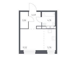 Планировка студии(квартира) площадью 28.99 квадратных метров в “ЖК ЭкоБунино (Южное Бунино)”
