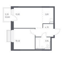 Планировка однокомнатной(квартира) площадью 37.31 квадратных метров в “ЖК Рублевский Квартал”