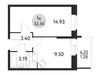 Планировка однокомнатной(квартира) площадью 32.3 квадратных метров в “ЖК Дом на Сиреневой”
