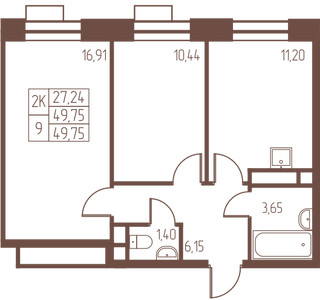 Планировка квартиры, ID 518009