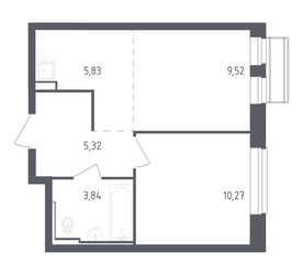 Планировка однокомнатной(квартира) площадью 34.78 квадратных метров в ЖК “ЖК Рублевский Квартал”