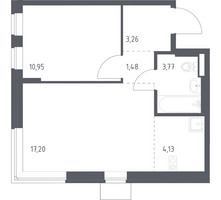 Планировка однокомнатной(квартира) площадью 40.79 квадратных метров в “ЖК Подольские кварталы”