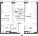 Планировка трехкомнатной(квартира) площадью 80.7 квадратных метров в “ЖК Will Towers (Вилл Тауэрс)”