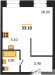Планировка студии(квартира) площадью 33.1 квадратных метров в “ЖК Skolkovo ONE (Сколково Уан)”