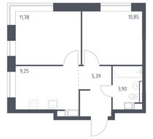Планировка двухкомнатной(квартира) площадью 41.17 квадратных метров в “ЖК Цветочные Поляны”