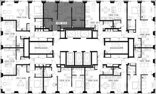 Планировка двухкомнатной(квартира) площадью 55.3 квадратных метров в “ЖК SET (Сет)”