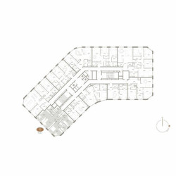 Планировка трехкомнатной(апартаменты) площадью 112.01 квадратных метров в ЖК “ЖК D'ORO MILLE (Доро Милле)”