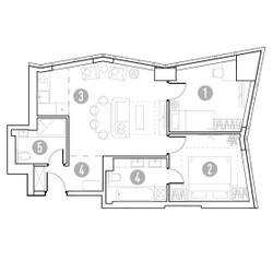 Планировка двухкомнатной(квартира) площадью 60.94 квадратных метров в ЖК “УНО Горбунова”