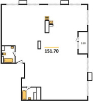 Планировка 4+ комнатной(квартира) площадью 151.7 квадратных метров в “ЖК Dream Towers (Дрим Тауэрс)”