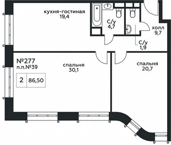 Планировка квартиры, ID 210289