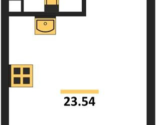 Планировка студии(квартира) площадью 23.54 квадратных метров в ЖК “ЖК Дмитровское небо”