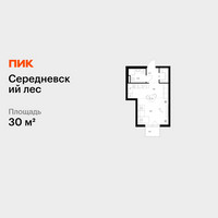 Планировка студии(квартира) площадью 30 квадратных метров в “ЖК Середневский лес”