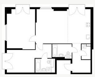 Планировка двухкомнатной(квартира) площадью 88.3 квадратных метров в ЖК “ЖК Барклая 6”
