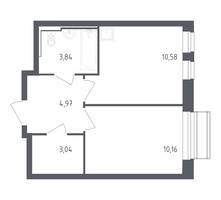 Планировка однокомнатной(квартира) площадью 32.59 квадратных метров в “ЖК Рублевский Квартал”