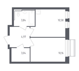 Планировка однокомнатной(квартира) площадью 32.59 квадратных метров в ЖК “ЖК Рублевский Квартал”