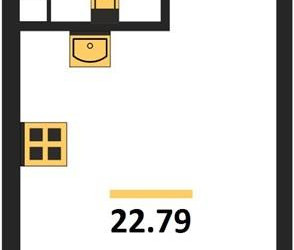 Планировка студии(квартира) площадью 22.79 квадратных метров в ЖК “ЖК Дмитровское небо”