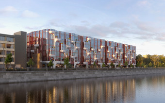 Вид на ЖК “Саввинская 27” с воды