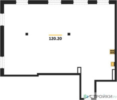 Планировка трехкомнатной(квартира) площадью 120.2 квадратных метров в “ЖК River Residences”