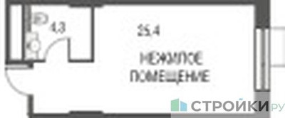 Планировка студии(квартира) площадью 30 квадратных метров в ЖК “ЖК Резиденции Архитекторов”
