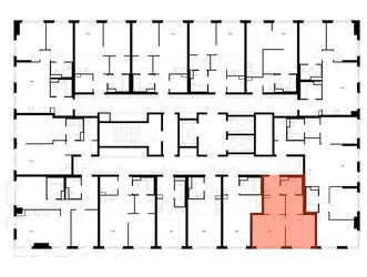 Планировка однокомнатной(квартира) площадью 33.6 квадратных метров в ЖК “ЖК 2-й Иртышский”
