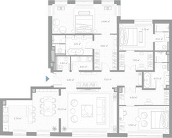 Планировка трехкомнатной(квартира) площадью 182.4 квадратных метров в “ЖК Николь”