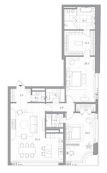 Планировка двухкомнатной(квартира) площадью 168.5 квадратных метров в ЖК “Клубный дом PHANTOM (Фантом)”