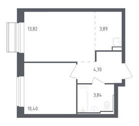 Планировка однокомнатной(квартира) площадью 36.65 квадратных метров в ЖК “ЖК Рублевский Квартал”