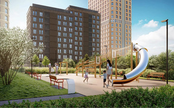 Детская площадка в “Левел Нижегородская”