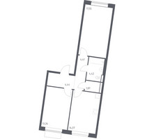 Планировка двухкомнатной(квартира) площадью 60.02 квадратных метров в “ЖК Квартал Западный”