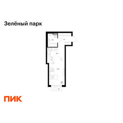 Планировка студии(квартира) площадью 28.9 квадратных метров в ЖК “ЖК Зеленый парк”