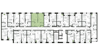 Планировка однокомнатной(квартира) площадью 42.2 квадратных метров в “ЖК Пушкино Град”