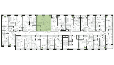 Планировка однокомнатной(квартира) площадью 42.2 квадратных метров в ЖК “ЖК Пушкино Град”
