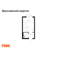 Планировка студии(квартира) площадью 20.1 квадратных метров в “Ярославский квартал”