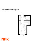 Планировка студии(квартира) площадью 22.74 квадратных метров в “ЖК Ильинские луга”