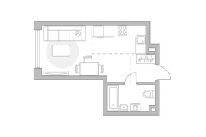 Планировка студии(квартира) площадью 28.04 квадратных метров в “ЖК Мневники от Гранель”