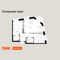 Планировка двухкомнатной(квартира) площадью 68.9 квадратных метров в “ЖК Саларьево парк”