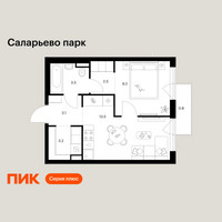 Планировка однокомнатной(квартира) площадью 35.8 квадратных метров в “ЖК Саларьево парк”