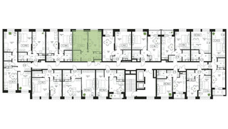 Планировка однокомнатной(квартира) площадью 42.2 квадратных метров в “ЖК Пушкино Град”